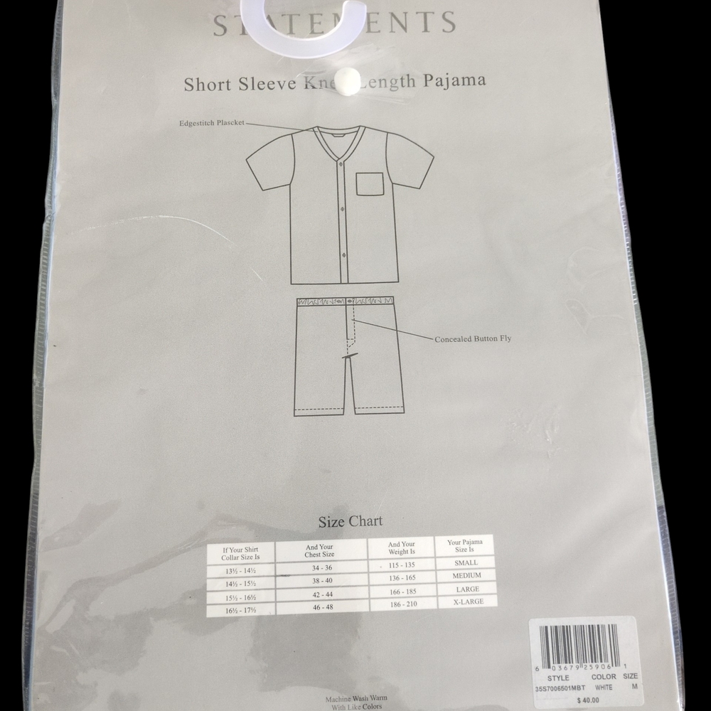 John Bartlett Striped Mens Pajama Set - Short Sleeve Top & Shorts - NEW - Picture 2 of 4